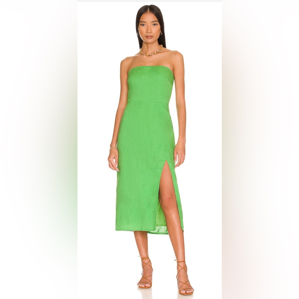 Green SNDY Serena midi dress